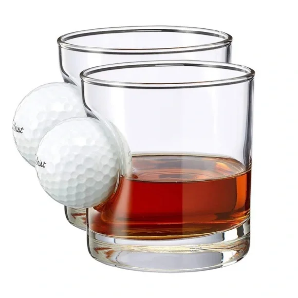 Set of 2 Titlelist Golf Ball Whiskey Rocks Glasses - Picture 8 of 8